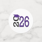 Abschluss lila und Schwarz 2025 Konfetti (Klein Vorderseite)