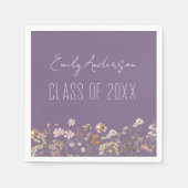 Abschluss Lila Wildblume Boho Grad Serviette (Vorderseite)