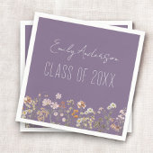 Abschluss Lila Wildblume Boho Grad Serviette