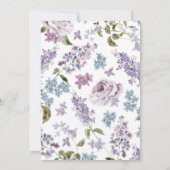 Abschluss lila Wildblume Dankeskarte (Rückseite)