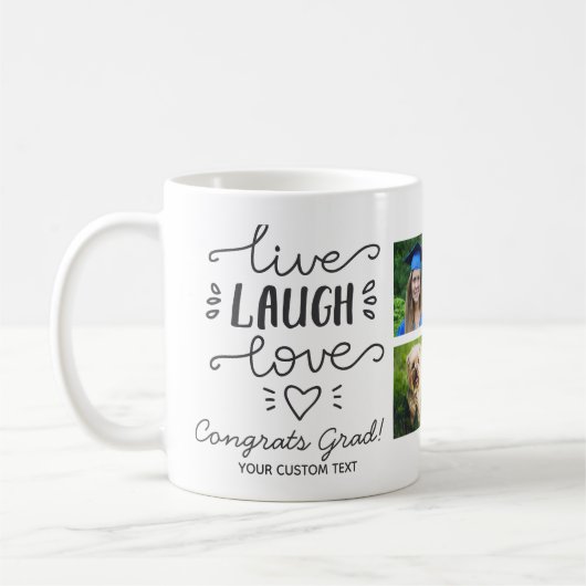 Abschluss Live Lagh Liebe Graduate Foto Collage Kaffeetasse (Links)