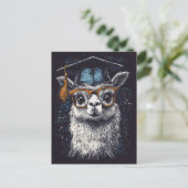 Abschluss Llama Illustration Postkarte (Stehend Vorderseite)