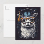 Abschluss Llama Illustration Postkarte (Vorne/Hinten)