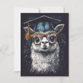 Abschluss Llama Illustration Postkarte