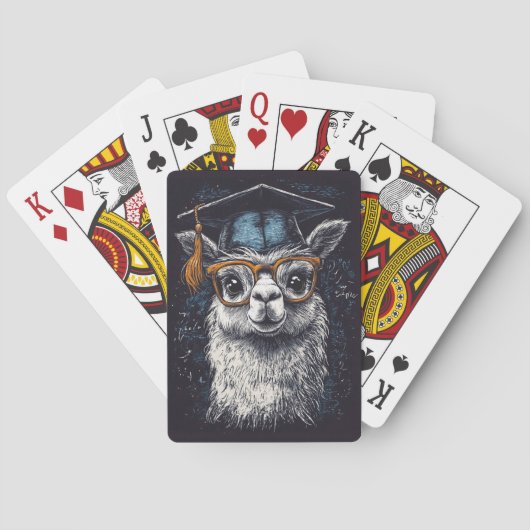 Abschluss Llama Illustration Spielkarten (Rückseite)