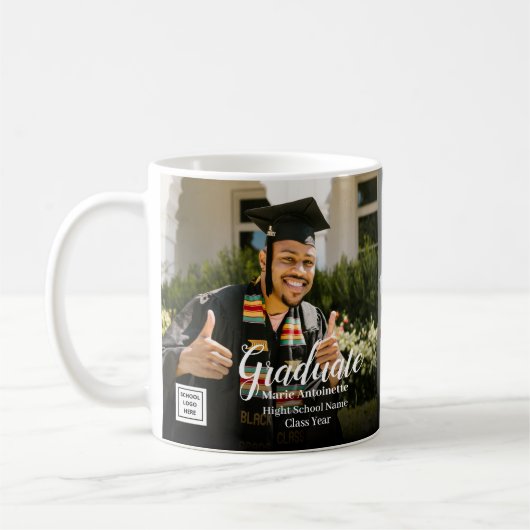 Abschluss-Logo Absolventenfoto Abitur Kaffeetasse (Links)