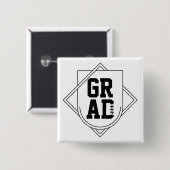 Abschluss-Logo-Abzeichen Schwarz Weiß Benutzerdefi Button (Vorne & Hinten)