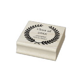 Abschluss-Lorbeer-Monogramm Gummistempel (Stempel)