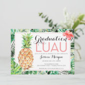 Abschluss Luau Ananas Tropisch mit Foto Einladung (Stehend Vorderseite)