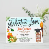 Abschluss Luau Celebration Einladung (Stehend Vorderseite)