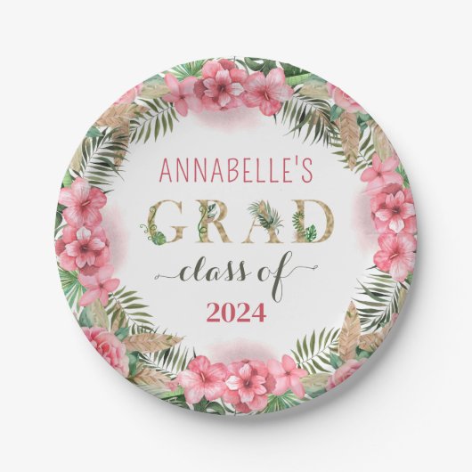 Abschluss Luau-Klasse 2024 Pappteller (Vorderseite)