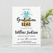 Abschluss Luau Ohana Graduierungsparty Open House Einladung (Stehend Vorderseite)