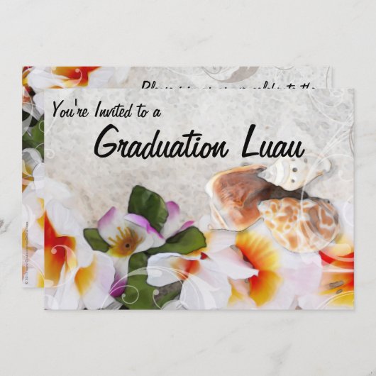 Abschluss Luau Open House Einladung (Vorne/Hinten)