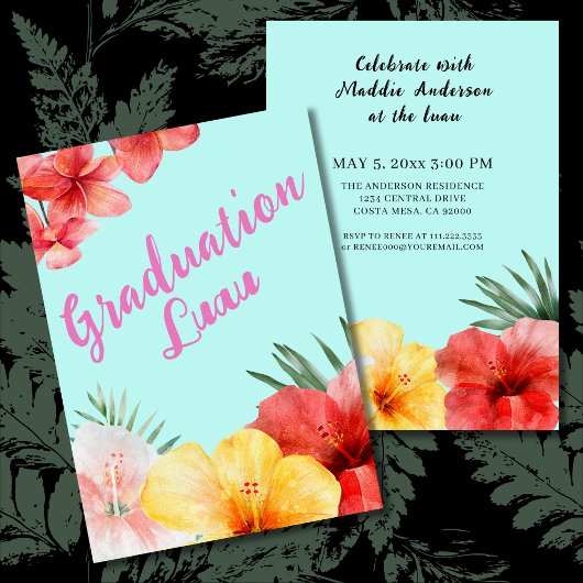 Abschluss Luau Party Einladung