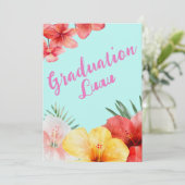 Abschluss Luau Party Einladung (Stehend Vorderseite)