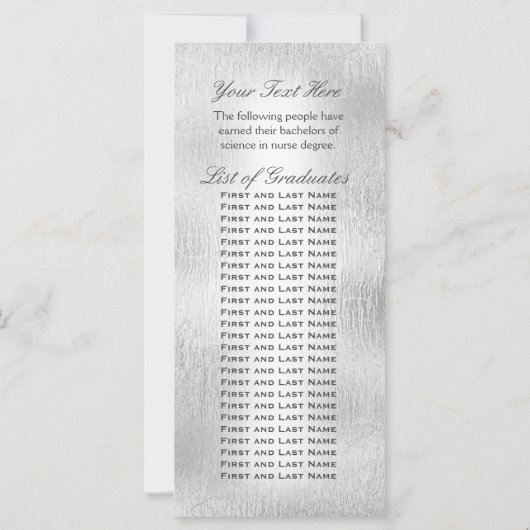 Abschluss Luncheon Formal (Rückseite)