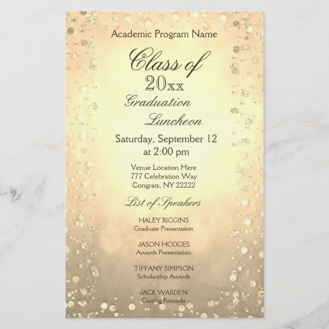 Abschluss Luncheon Gold Confetti (Vorderseite)