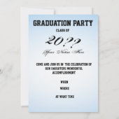 Abschluss-Mädchen im Blau Einladung (Rückseite)