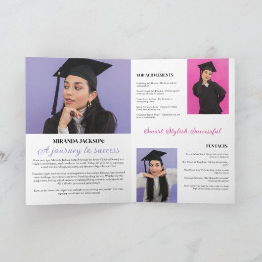 Abschluss Magazine Broschüre 4 Seiten Spaß modern Ankündigung (Innenseite)