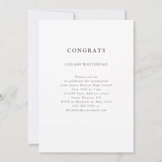 Abschluss Magazine Fun Fakten Weiß Ankündigung (Rückseite)