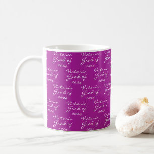 Abschluss Magenta Pink Personalisierter Grad Kaffe Kaffeetasse