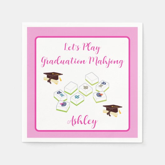 Abschluss Mahjong PERSONALISIEREN Serviette (Vorderseite)