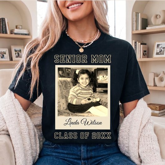 Abschluss-Mama benutzerdefiniertes Foto-Script-Nam T-Shirt