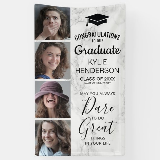 Abschluss Marble Foto 2025 Class Year Banner (Vertikal)