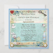 Abschluss-Märchenland-Tee-Party Einladung (Rückseite)