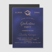 Abschluss Marineblau Goldmedaille 2023 Magneteinladung (Vorne/Hinten)