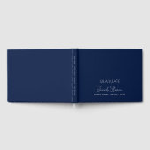 Abschluss Marineblau weiße Namensskripte minimalis Gästebuch (Voll)