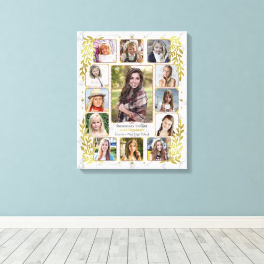 Abschluss | Marmorgold Leinwanddruck (Insitu (Holzboden))