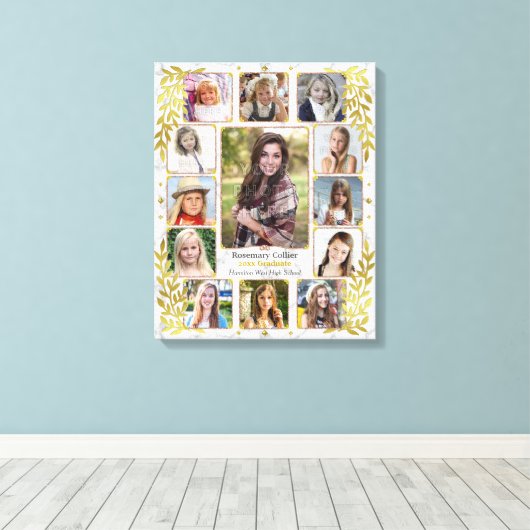 Abschluss | Marmorgold Leinwanddruck (Insitu (Holzboden))