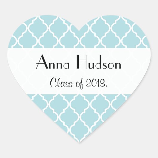 Abschluss - Marokkanische Trellis, Latticework - B Herz-Aufkleber (Vorderseite)