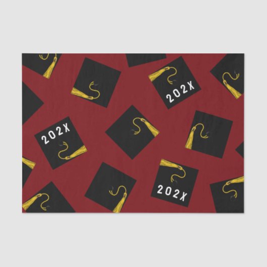 Abschluss Maroon 2025 Seidenpapier (Vorderseite)