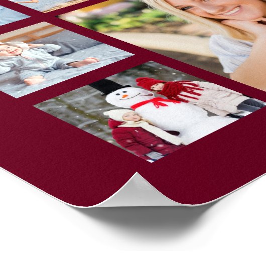 Abschluss Maroon 35 Fotocollage GRAD Keepake Poster (Ecke)