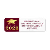Abschluss Maroon Elegant Golden Foil Class 2023 (Vorne)