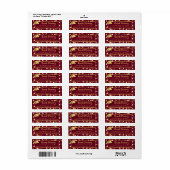 Abschluss Maroon Gold Stars Brush Script Label (Vorne)