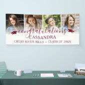 Abschluss Maroon Herzlichen Glückwunsch Script 4 F Banner (Messe)