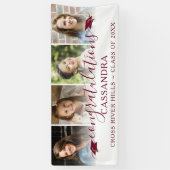 Abschluss Maroon Herzlichen Glückwunsch Script 4 F Banner (Vertikal)