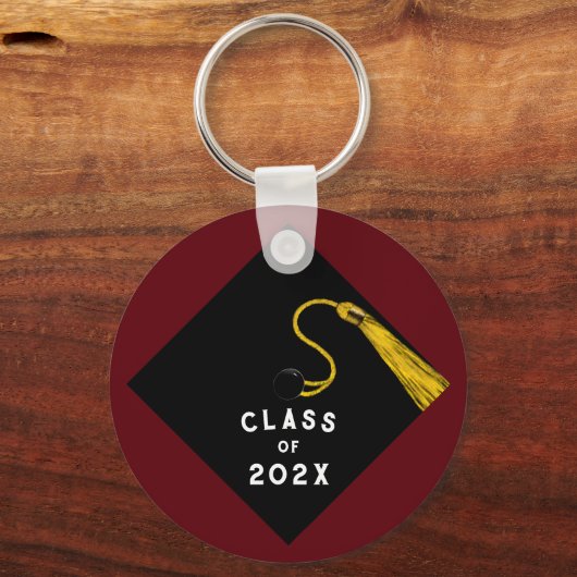 Abschluss Maroon Keepake Geschenk Schlüsselanhänger (Vorderseite)