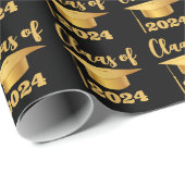 Abschluss Maroon Metallic Gold Class Year Geschenkpapier (Rolleneckpunkt)