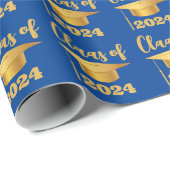 Abschluss Maroon Metallic Gold Class Year Geschenkpapier (Rolleneckpunkt)