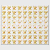 Abschluss Maroon Metallic Gold Class Year Geschenkpapier (Flach)