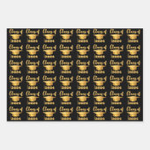 Abschluss Maroon Metallic Gold Class Year Geschenkpapier Set (Vorderseite 3)