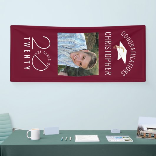 Abschluss Maroon Stylist Class Year Banner (Messe)