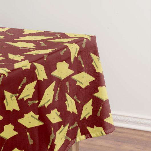 Abschluss Maroon und Gold Caps Tischdecke (Beispiel)
