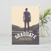 Abschluss Masculine Moderne Personalisiert Ankündigung (Stehend Vorderseite)