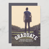 Abschluss Masculine Moderne Personalisiert Ankündigung (Vorne/Hinten)