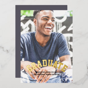 Abschluss Masculine Moderne Personalisiert Folieneinladung